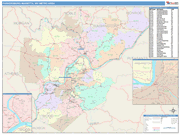 Parkersburg-Vienna Metro Area Wall Map Color Cast Style